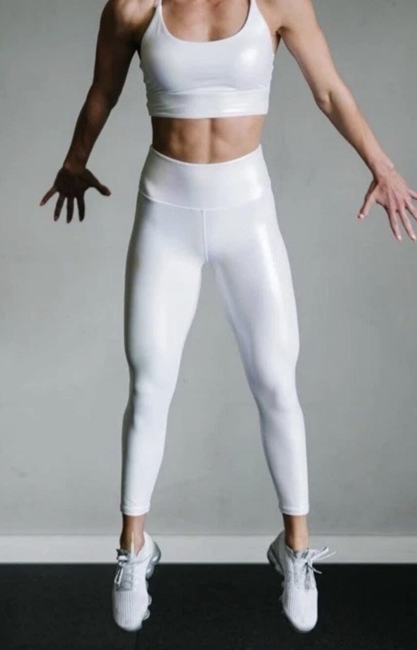 Zyia Active Luxe Unicorn 7/8 Leggings White Women's 8/10 NWOT